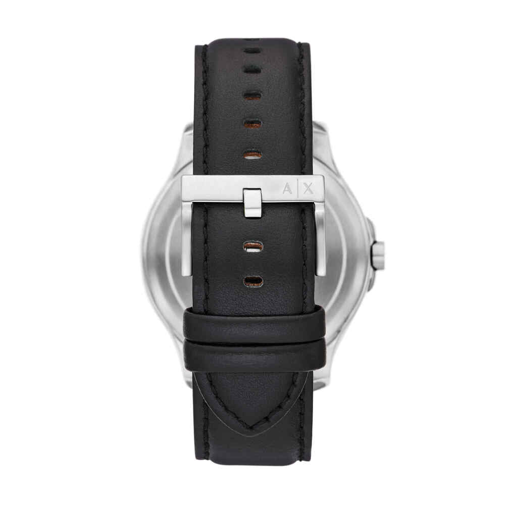 Automatic Quartz Three-Hand Date Black Leather Watch
