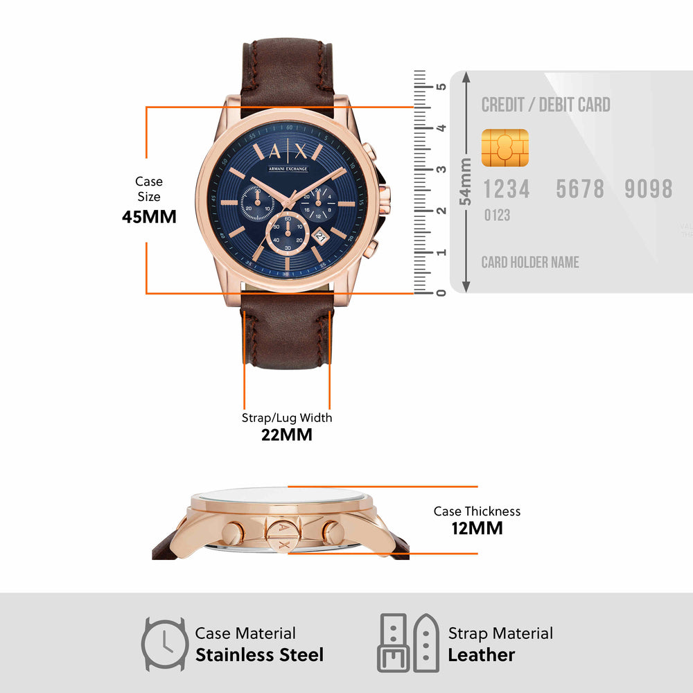 Chronograph Brown Leather Watch