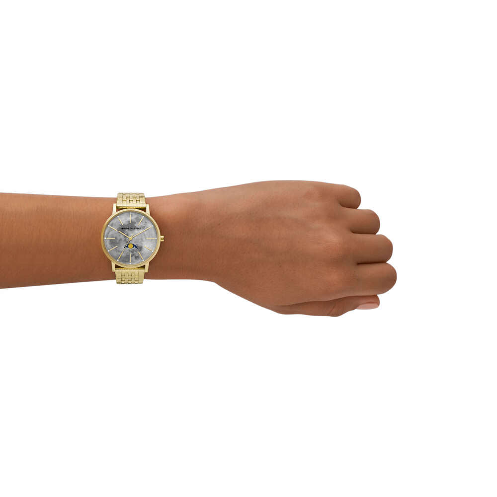 Moonphase Multifunction Gold-Tone Stainless Steel Watch