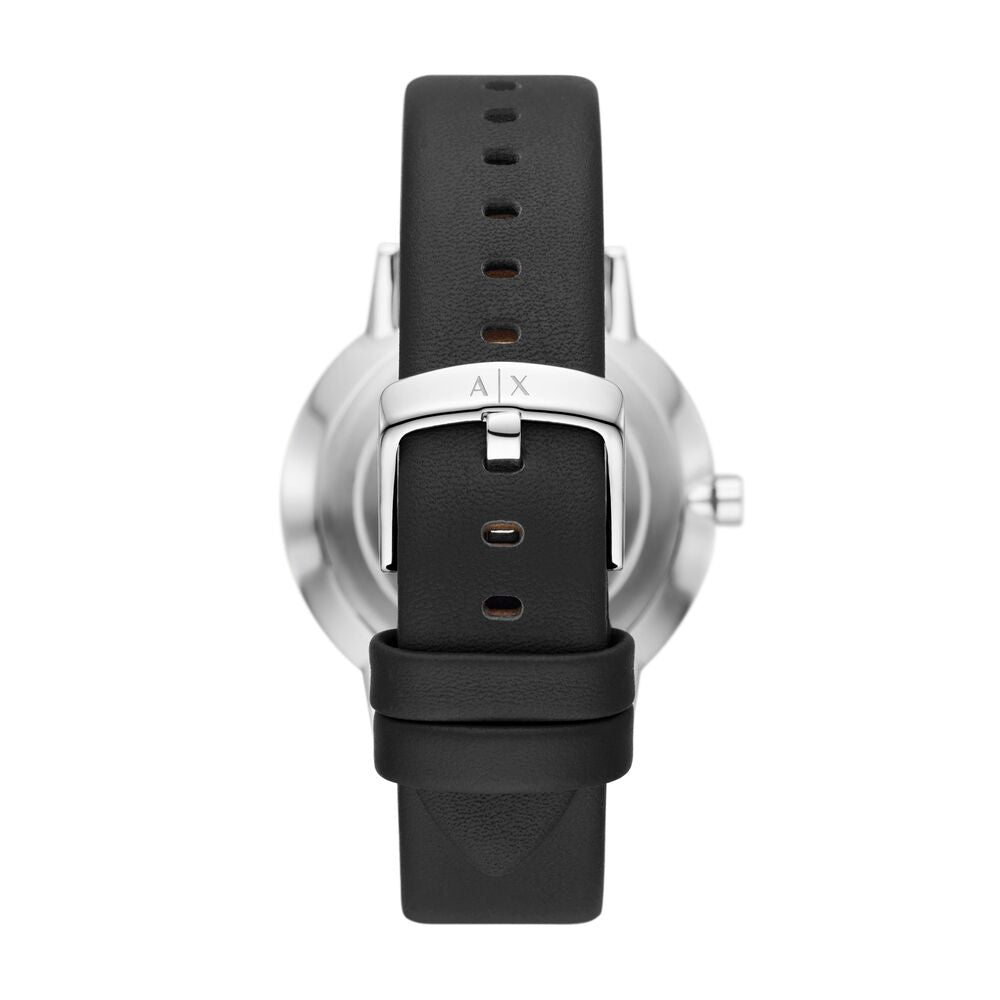 Multifunction Black Leather Watch