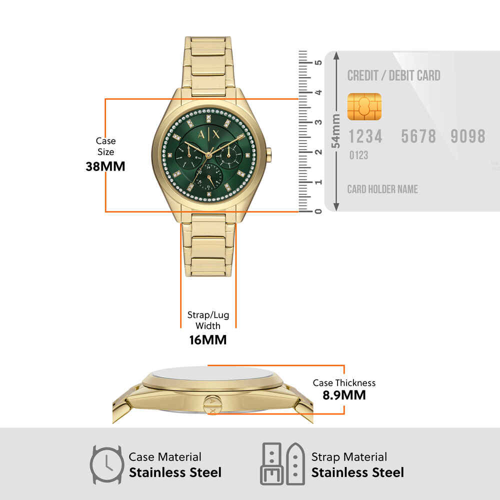 Multifunction Gold-Tone Stainless Steel Watch
