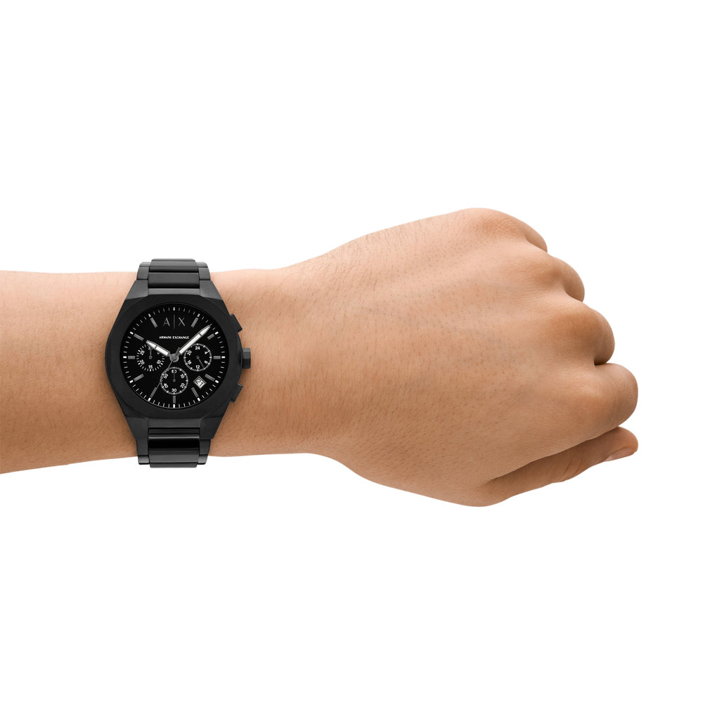 Sync Chronograph Black Stainless Steel Watch