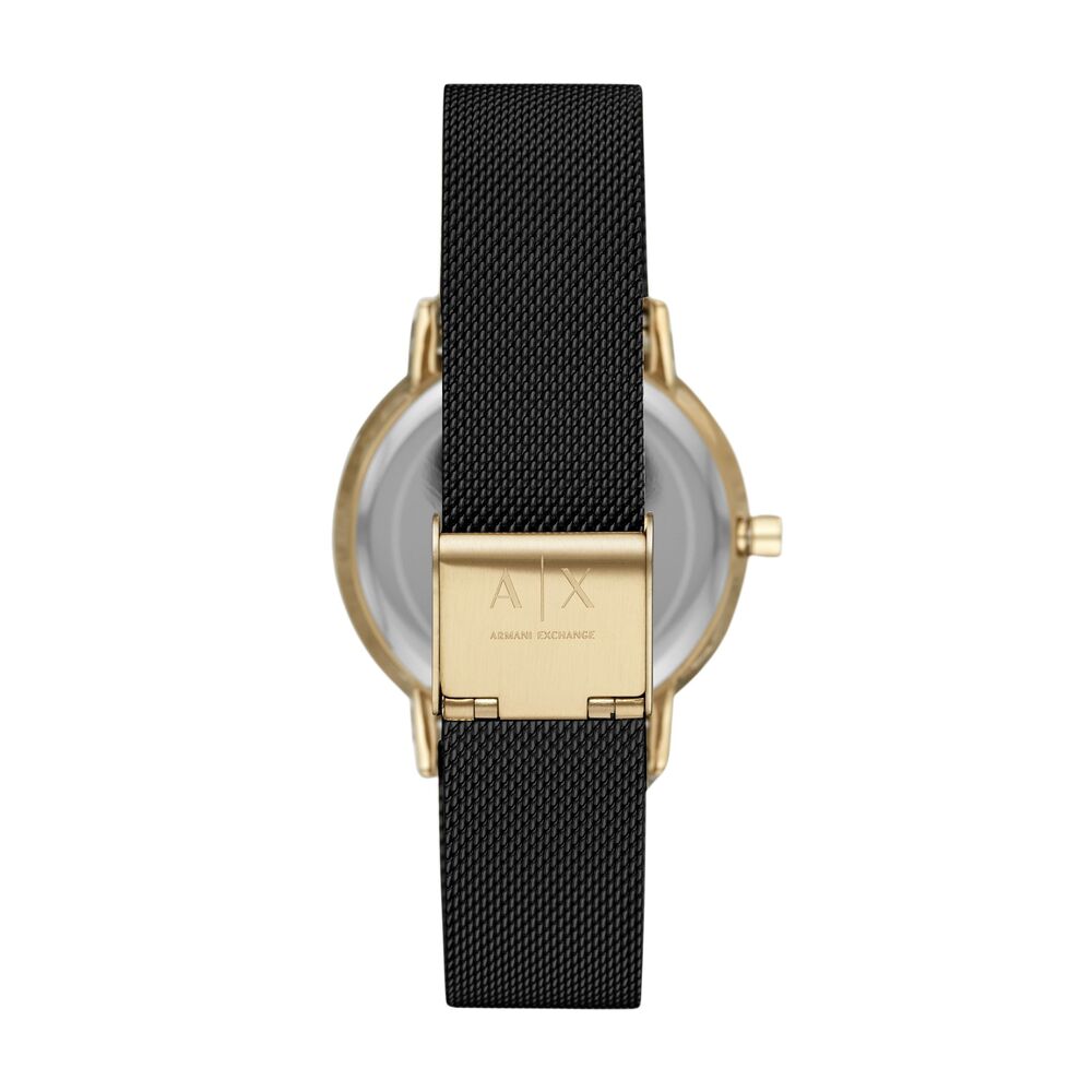 Three-Hand Black Stainless Steel Mesh Watch