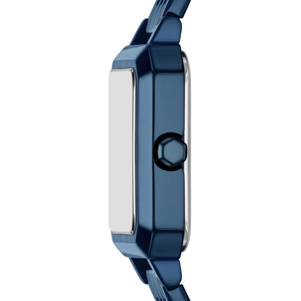 Three-Hand Blue Stainless Steel Watch