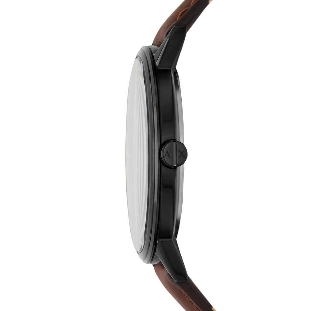 Three-Hand Brown Leather Watch