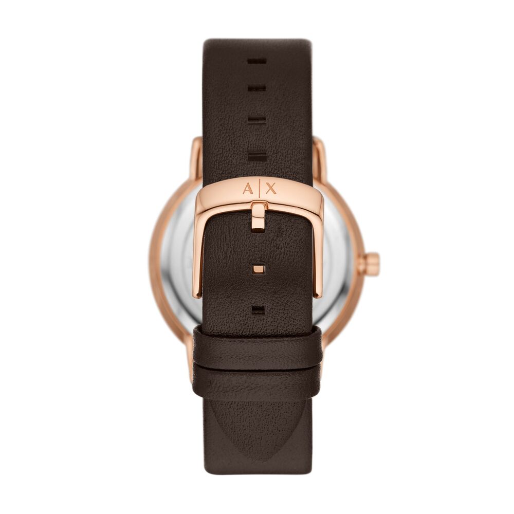 Three-Hand Brown Leather Watch