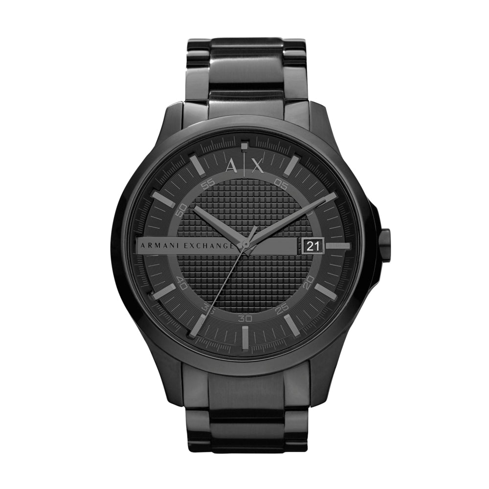 Three-Hand Date Black Stainless Steel Watch