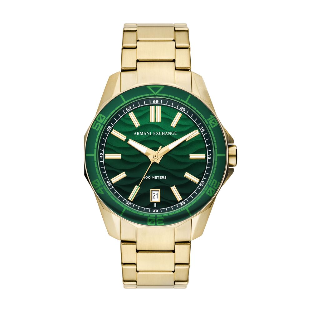 Three-Hand Date Gold-Tone Stainless Steel Watch