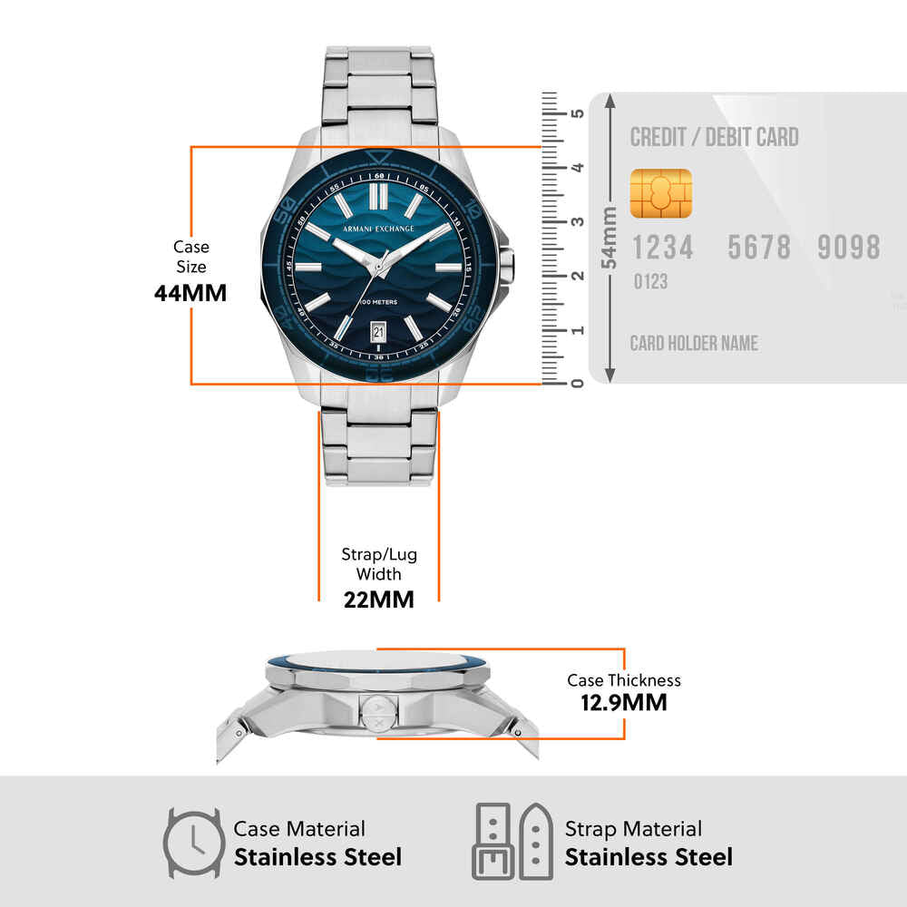 Three-Hand Date Stainless Steel Watch