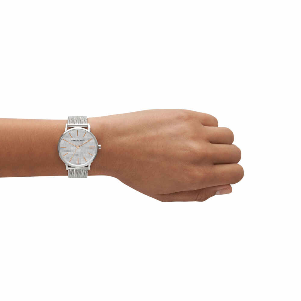 Three-Hand Stainless Steel Mesh Watch