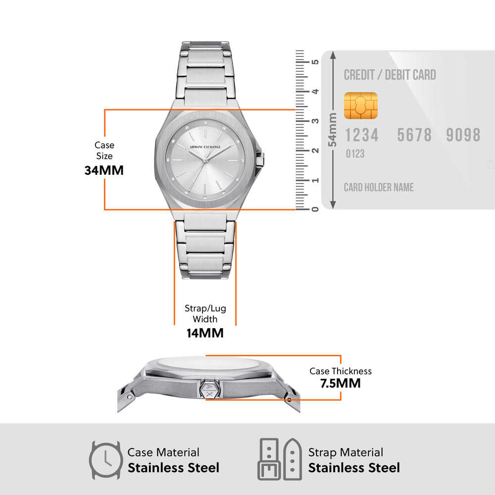 Three-Hand Stainless Steel Watch