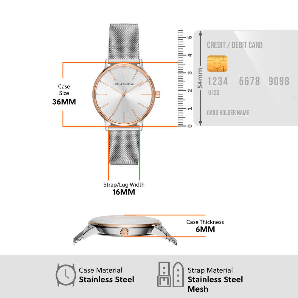 Three-Hand Stainless Steel Watch