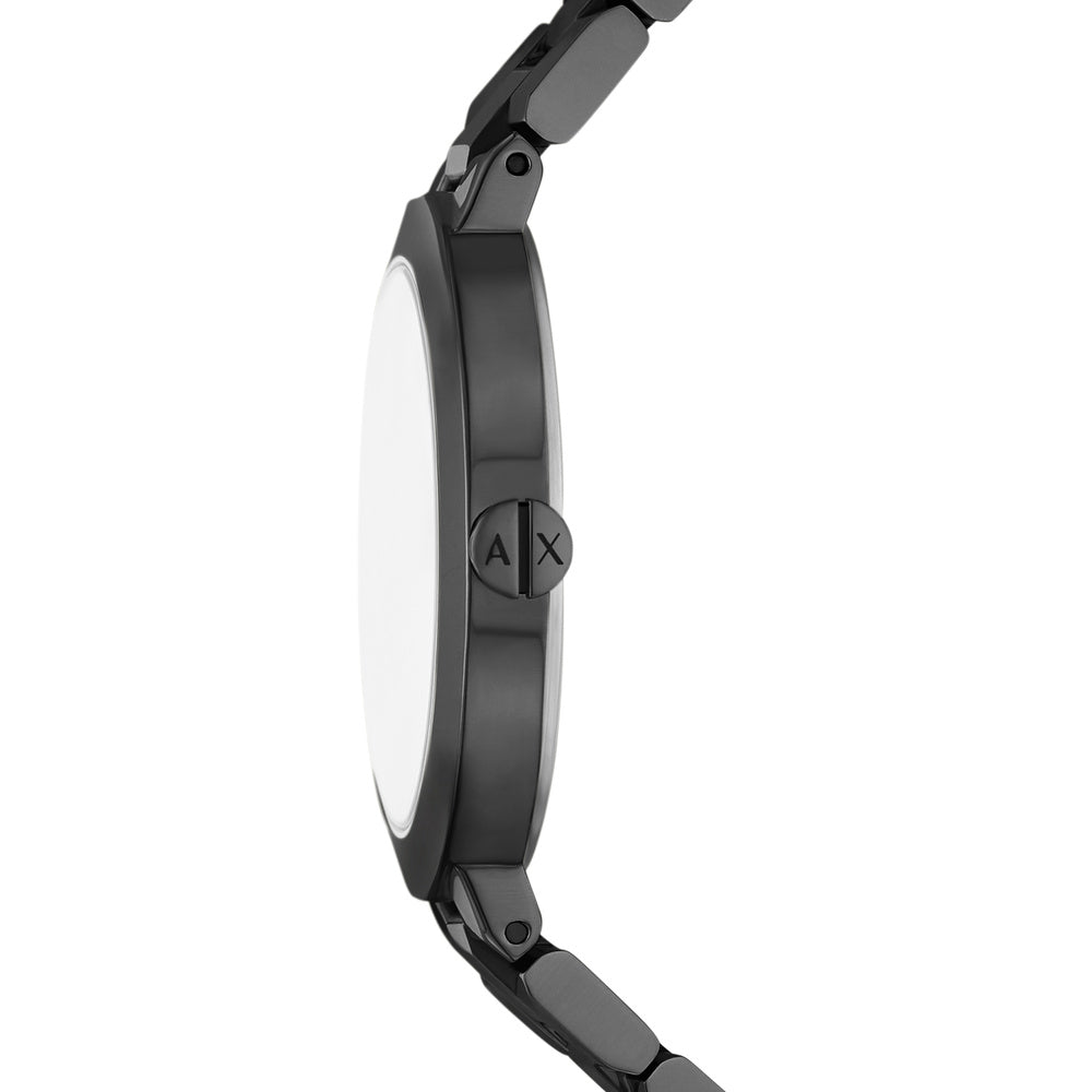 Two-Hand Black Stainless Steel Watch