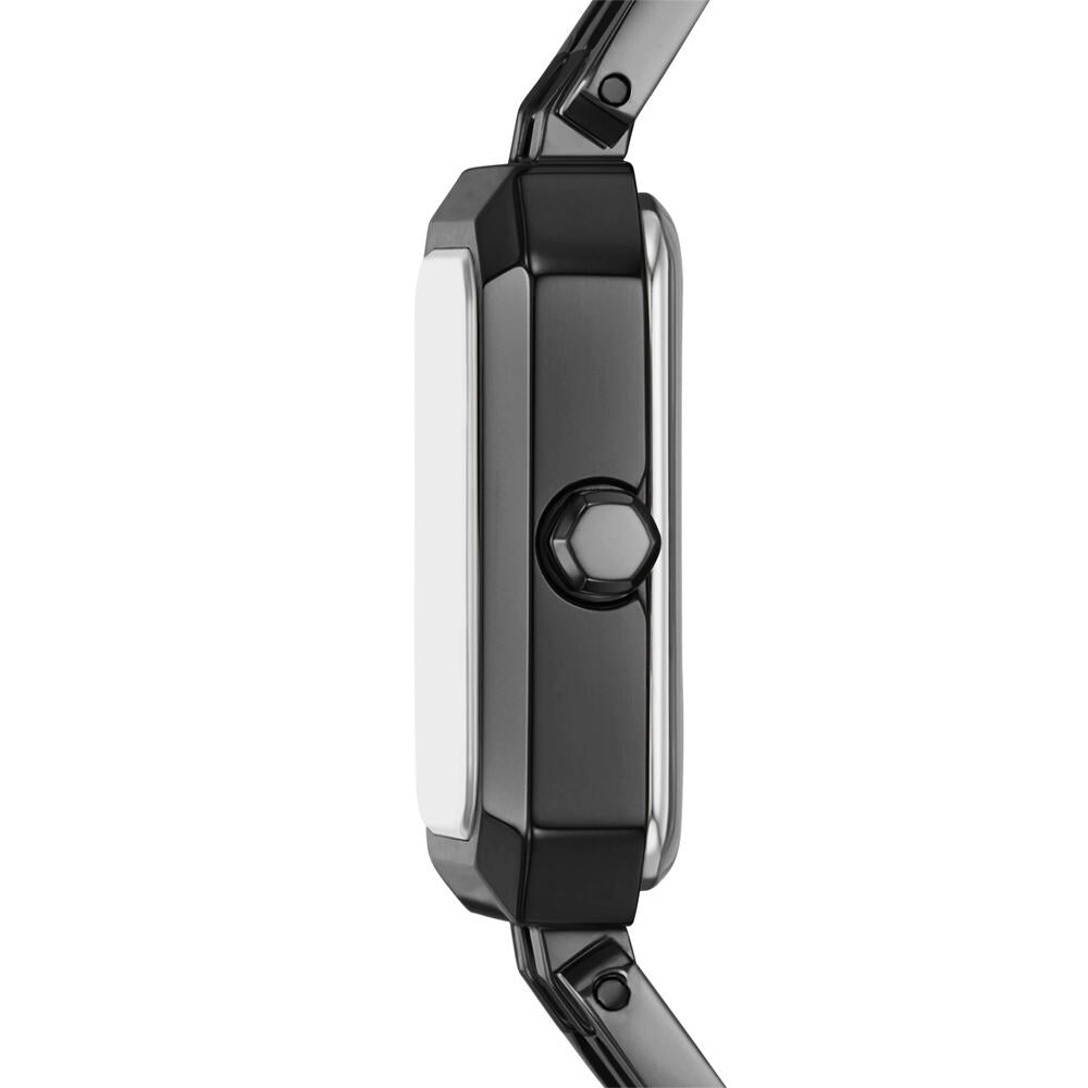 Two-Hand Black Stainless Steel Watch