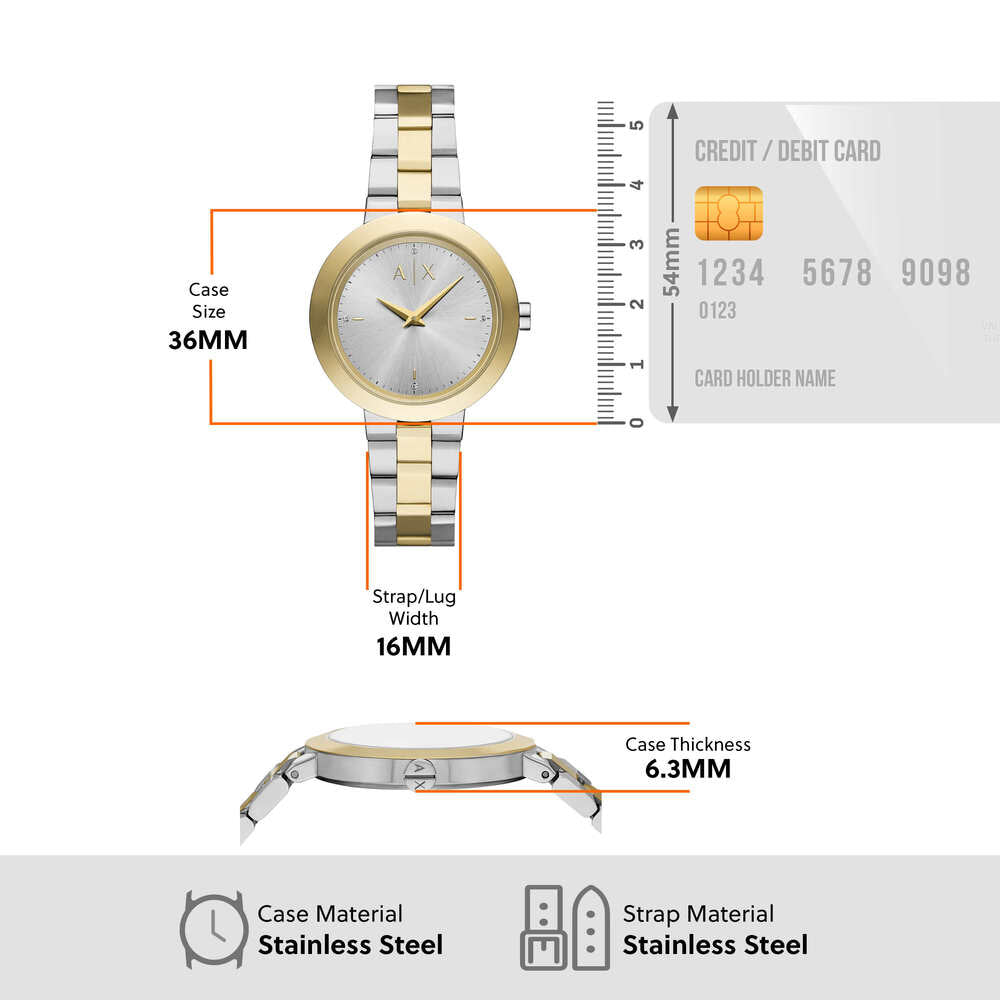 Two-Hand Two-Tone Stainless Steel Watch