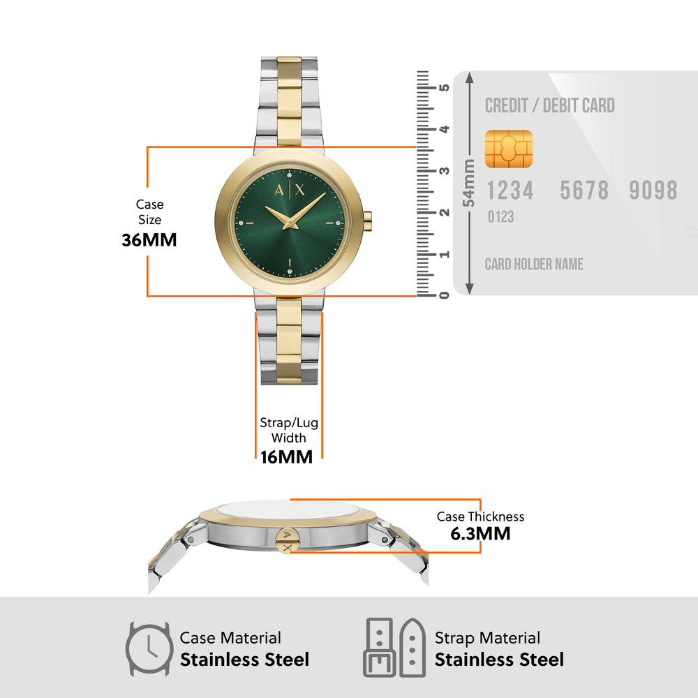 Two-Hand Two-Tone Stainless Steel Watch