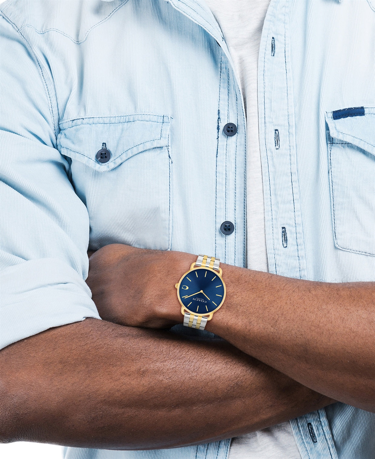 Elliot Men Quartz Blue Dial Analog Stainless Steel Watch