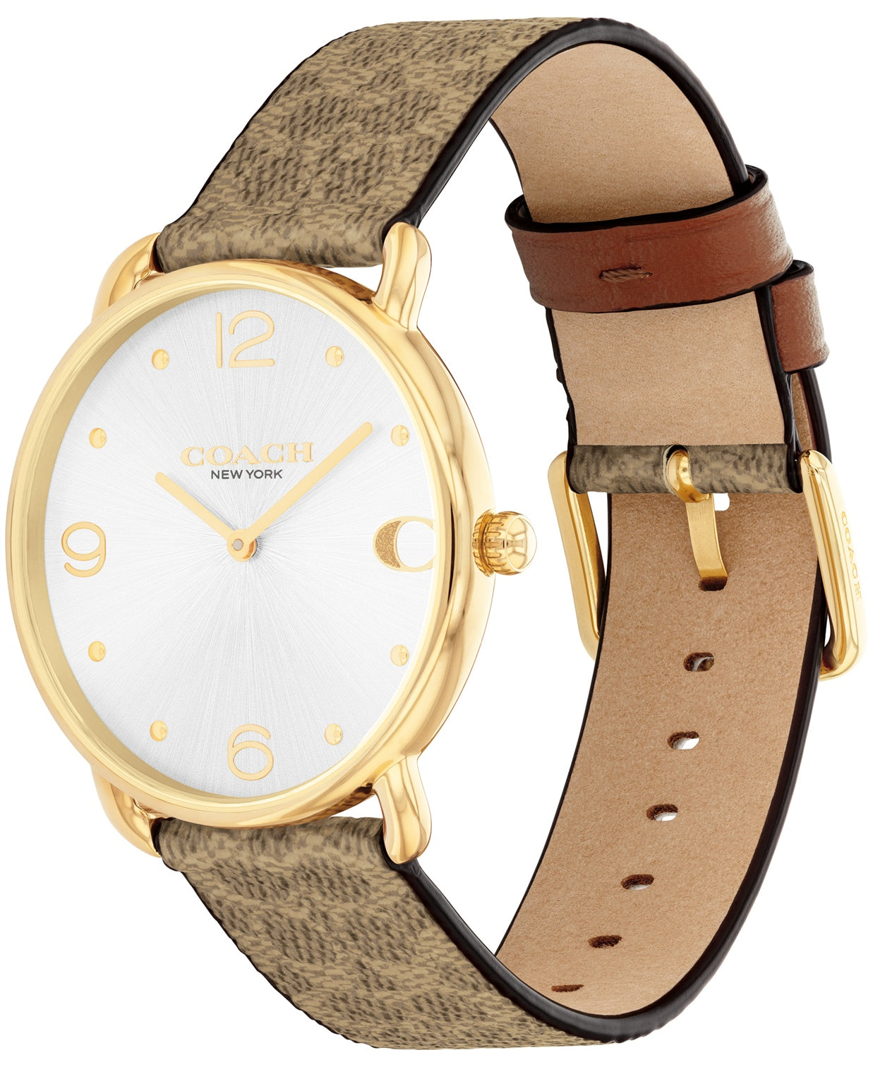 Elliot Women Quartz Silver Dial Analog Leather Watch
