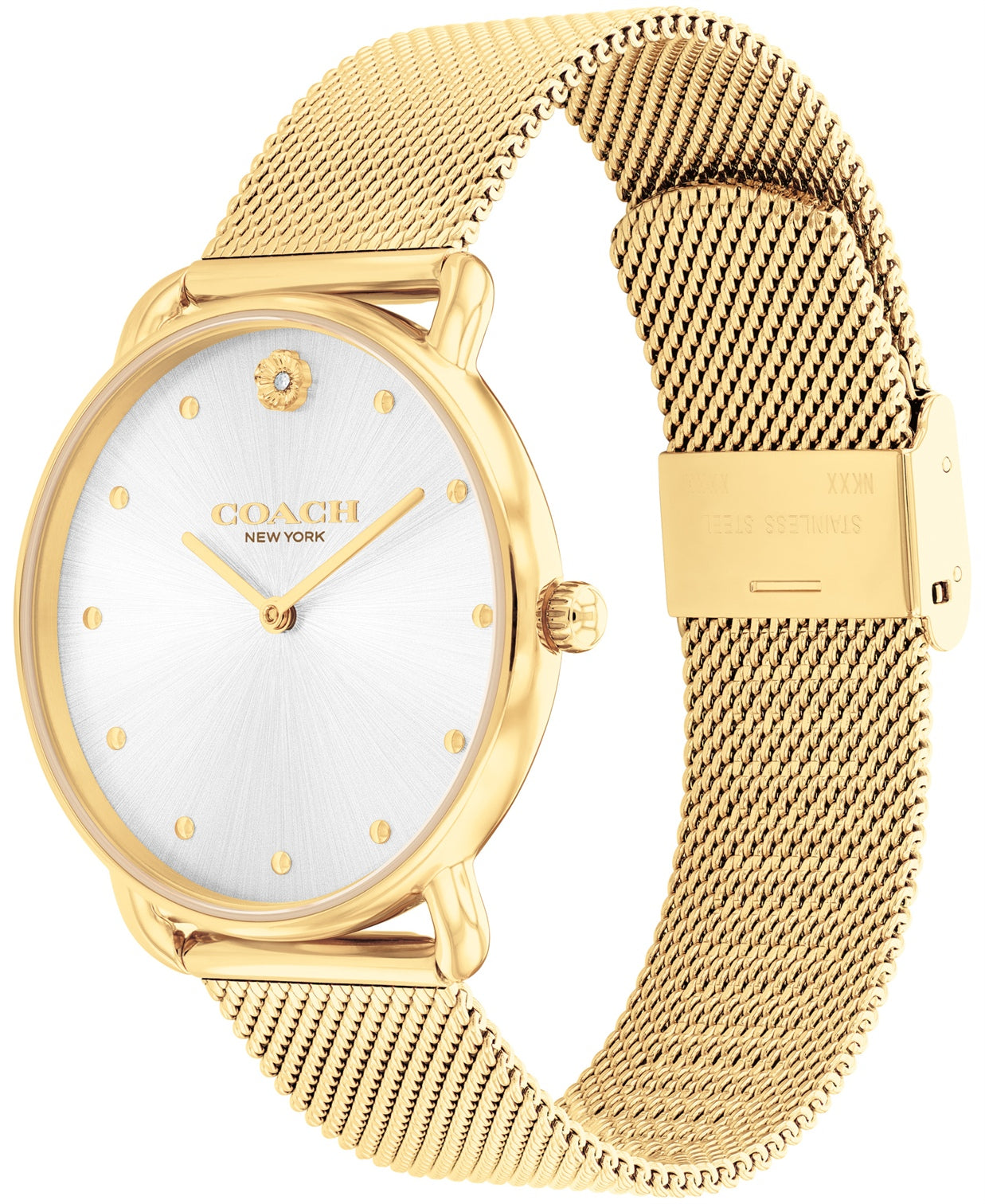 Elliot Women Quartz Silver Dial Analog Mesh Watch