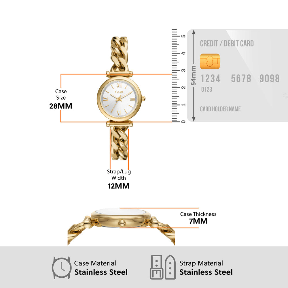 Carlie Three-Hand Gold-Tone