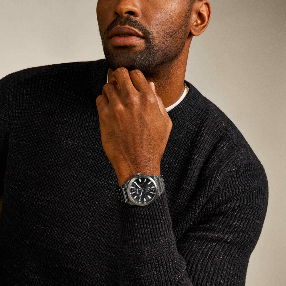 Everett Three-Hand Date Gunmetal