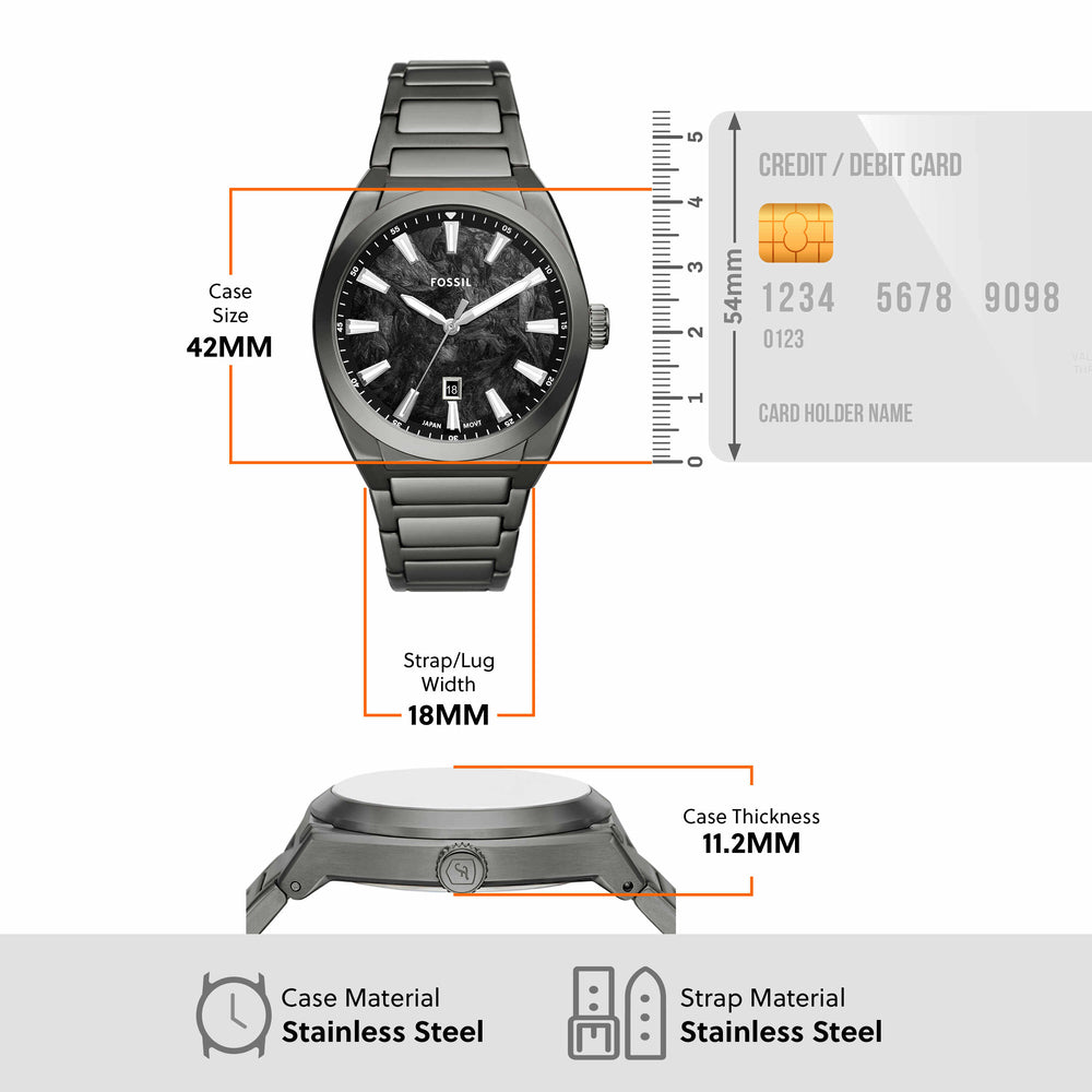 Everett Three-Hand Date Gunmetal