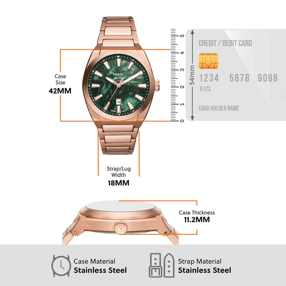 Everett Three-Hand Date Rose Gold-Tone