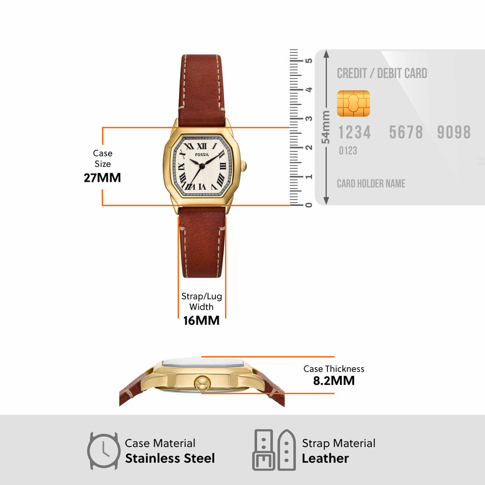 Harlow Three-Hand Medium Brown