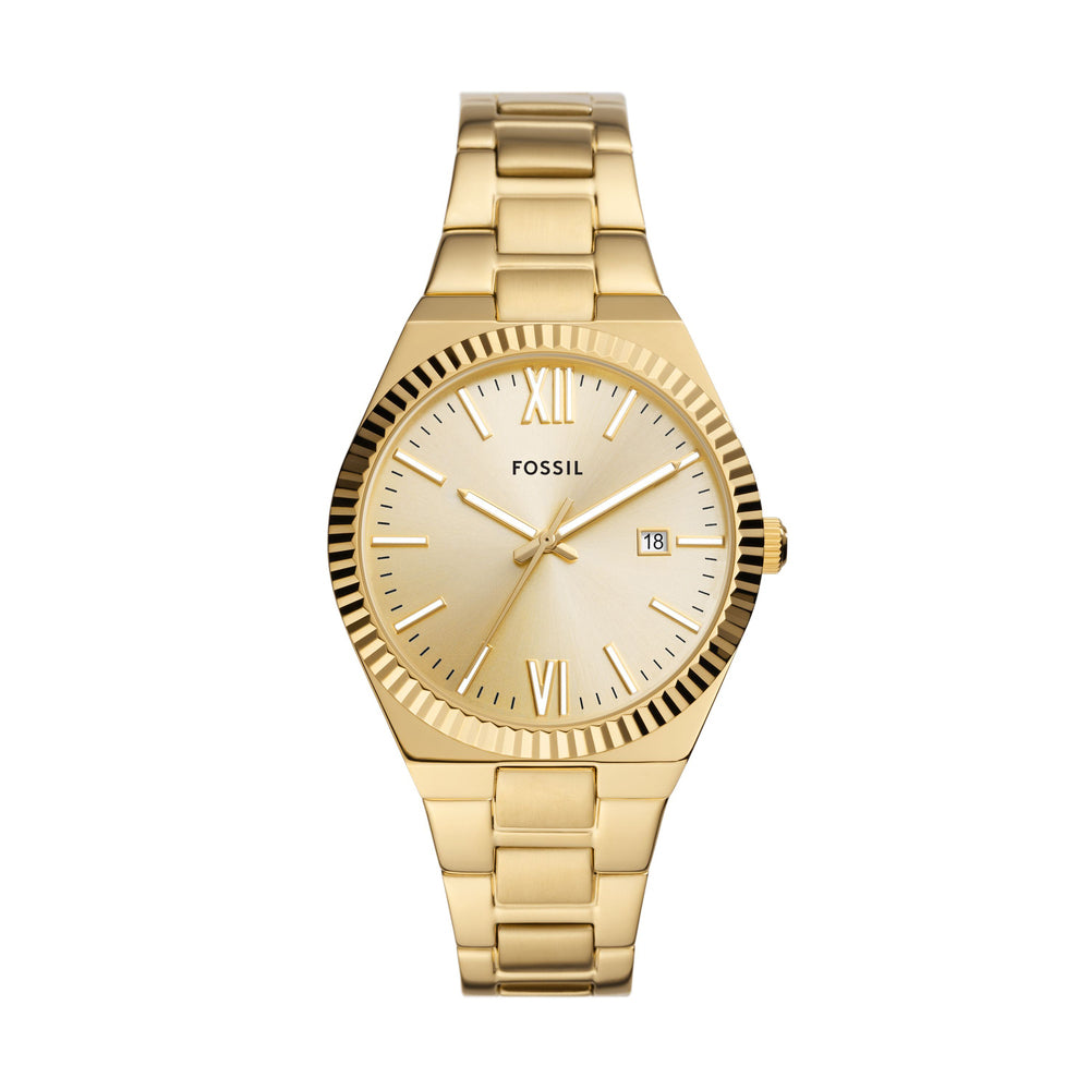 Scarlette Three-Hand Date Gold-Tone
