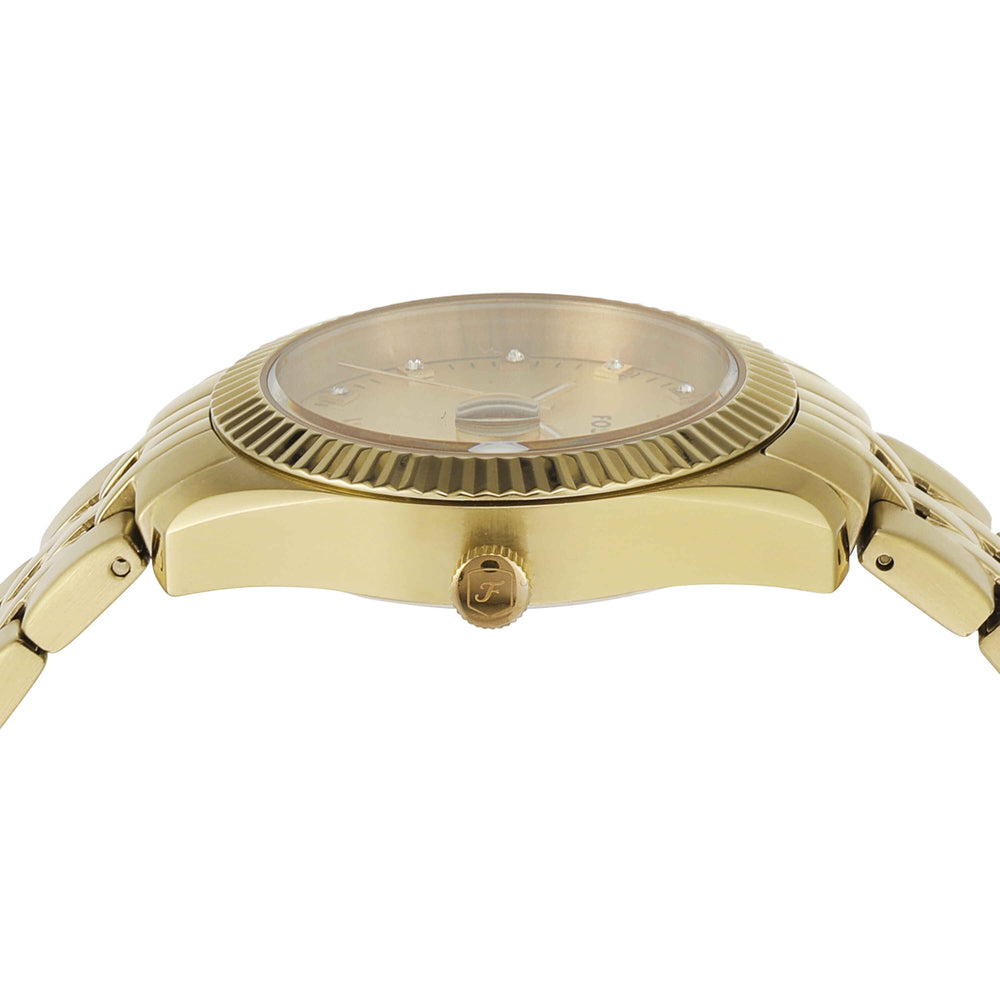 Scarlette Three-Hand Date Gold-Tone