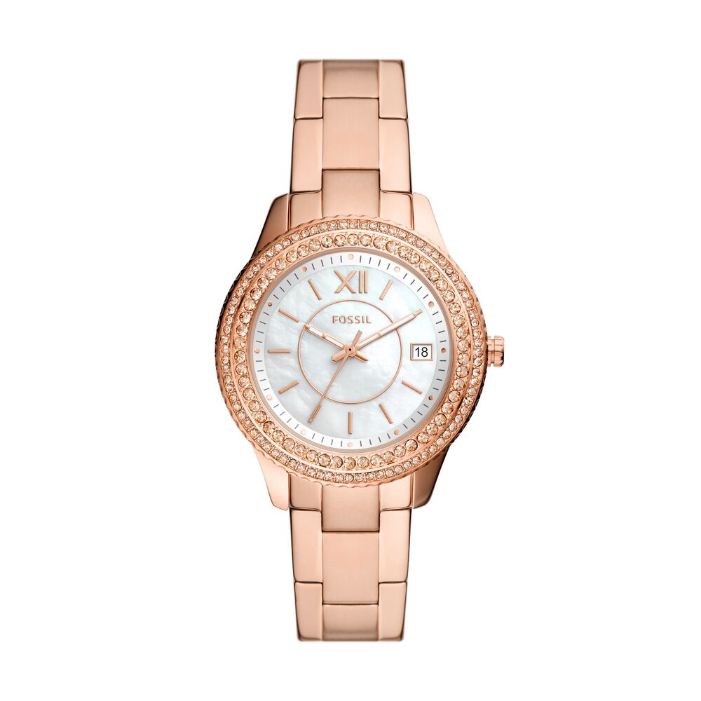 Stella Three-Hand Date Rose Gold-Tone