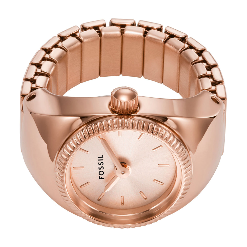 Watch Ring Two-Hand Rose Gold-Tone