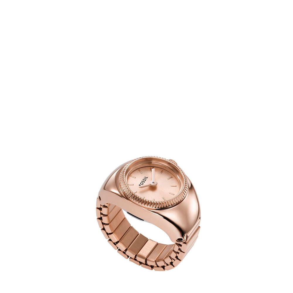 Watch Ring Two-Hand Rose Gold-Tone