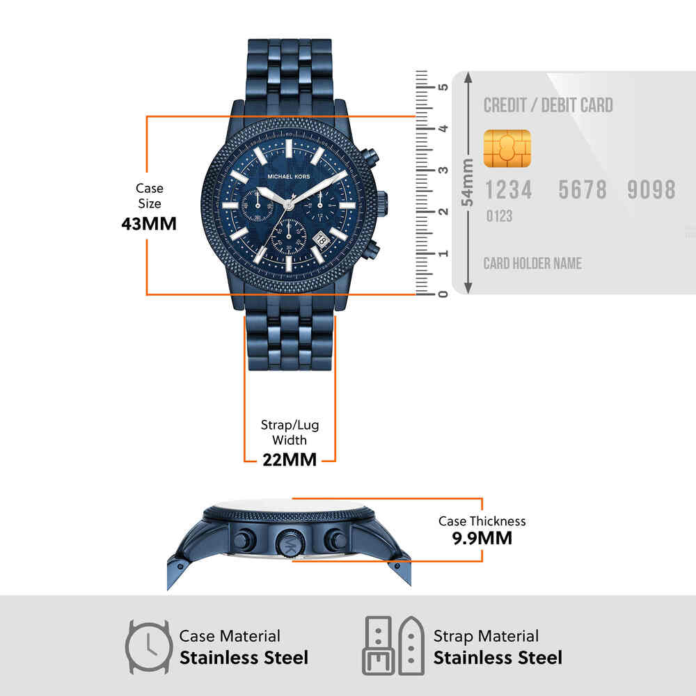 Chronograph Blue Stainless Steel Watch