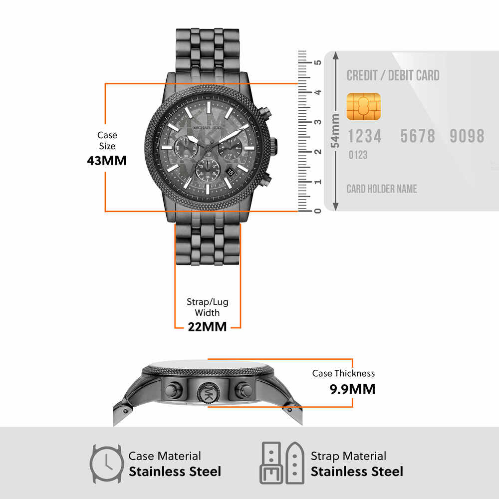 Chronograph Gunmetal Stainless Steel Watch