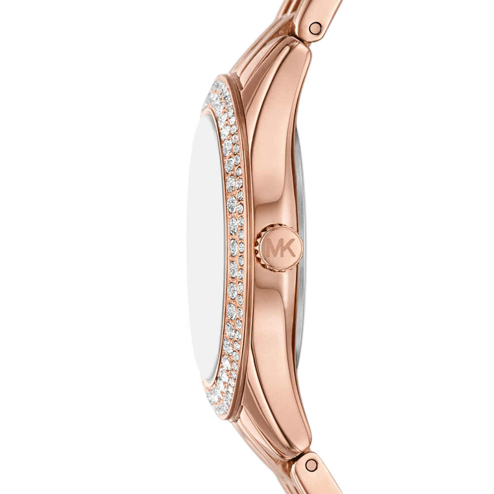 Harlowe Three-Hand Rose Gold-Tone Stainless Steel Watch