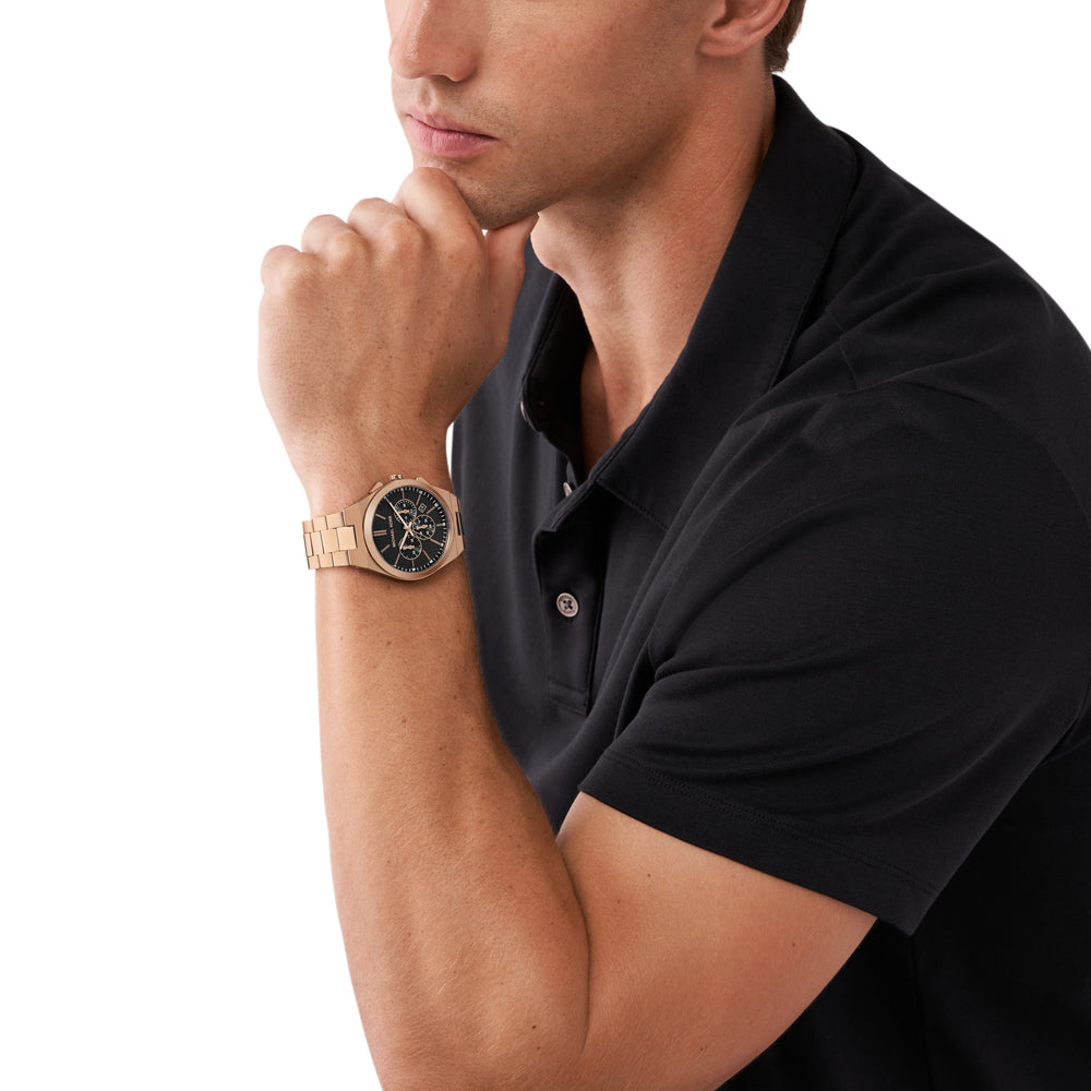 Lennox Chronograph Beige Gold-Tone Stainless Steel Watch