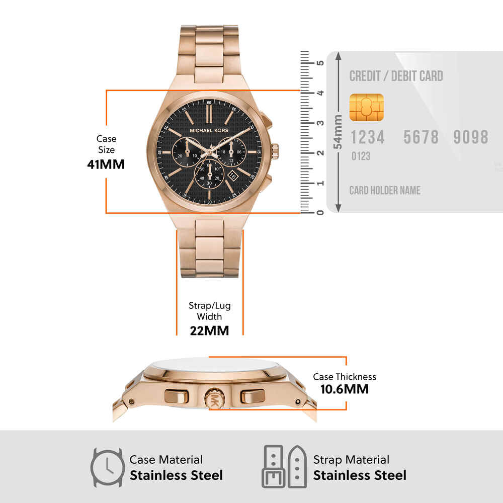 Lennox Chronograph Beige Gold-Tone Stainless Steel Watch