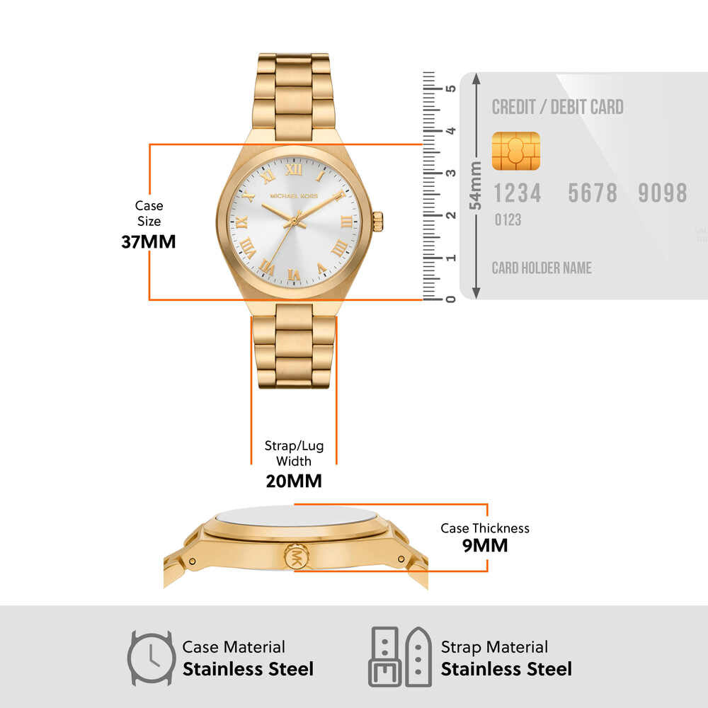 Lennox Three-Hand Gold-Tone Stainless Steel Watch
