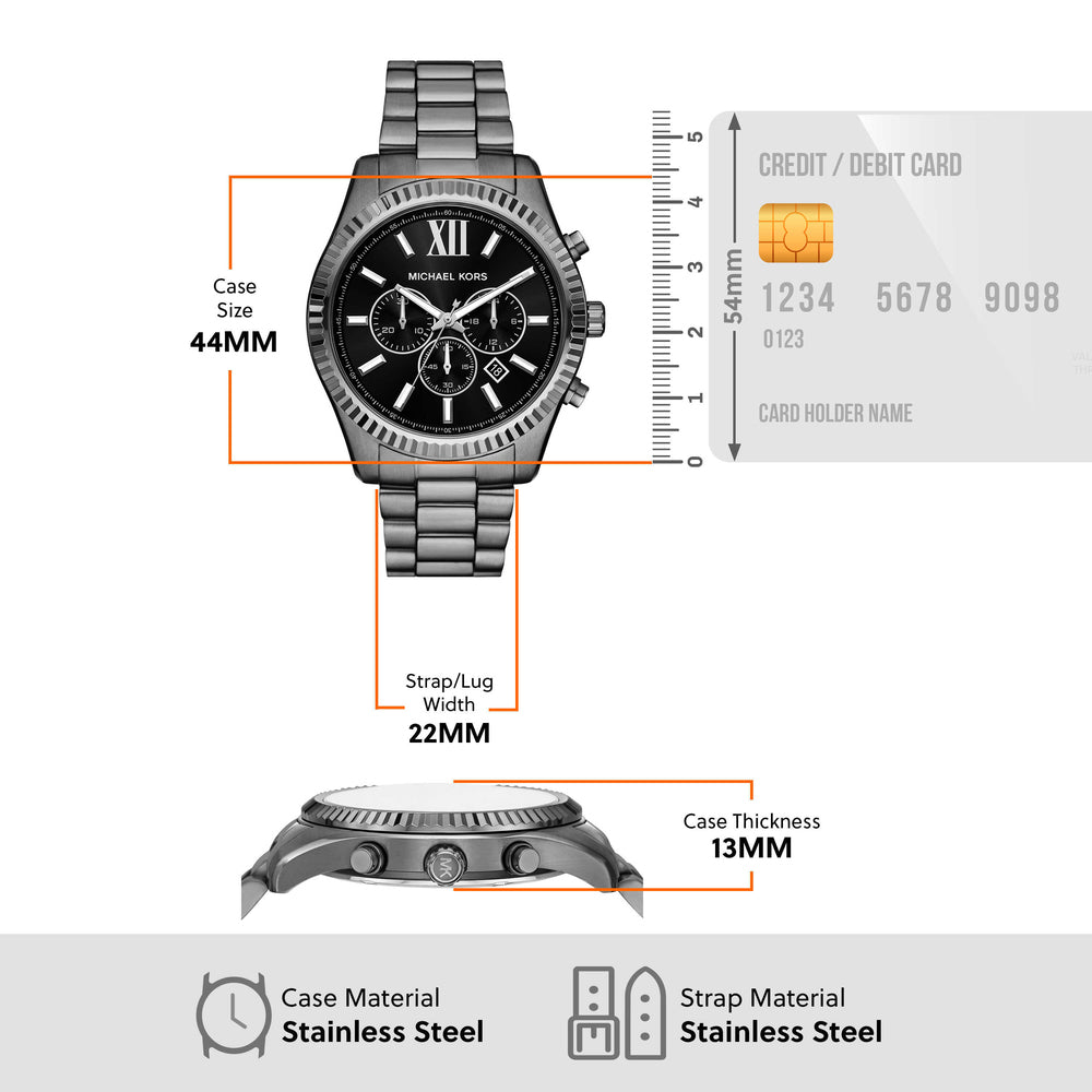 Lexington Chronograph Gunmetal Stainless Steel Watch Set