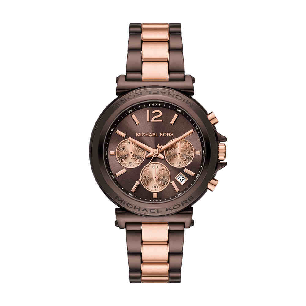 Maren Chronograph Chocolate and Rose Gold-Tone Stainless Steel Watch