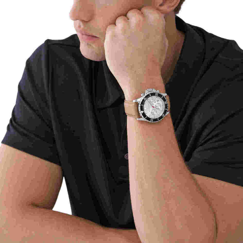 Men's Everest Chronograph Camel Leather Watch