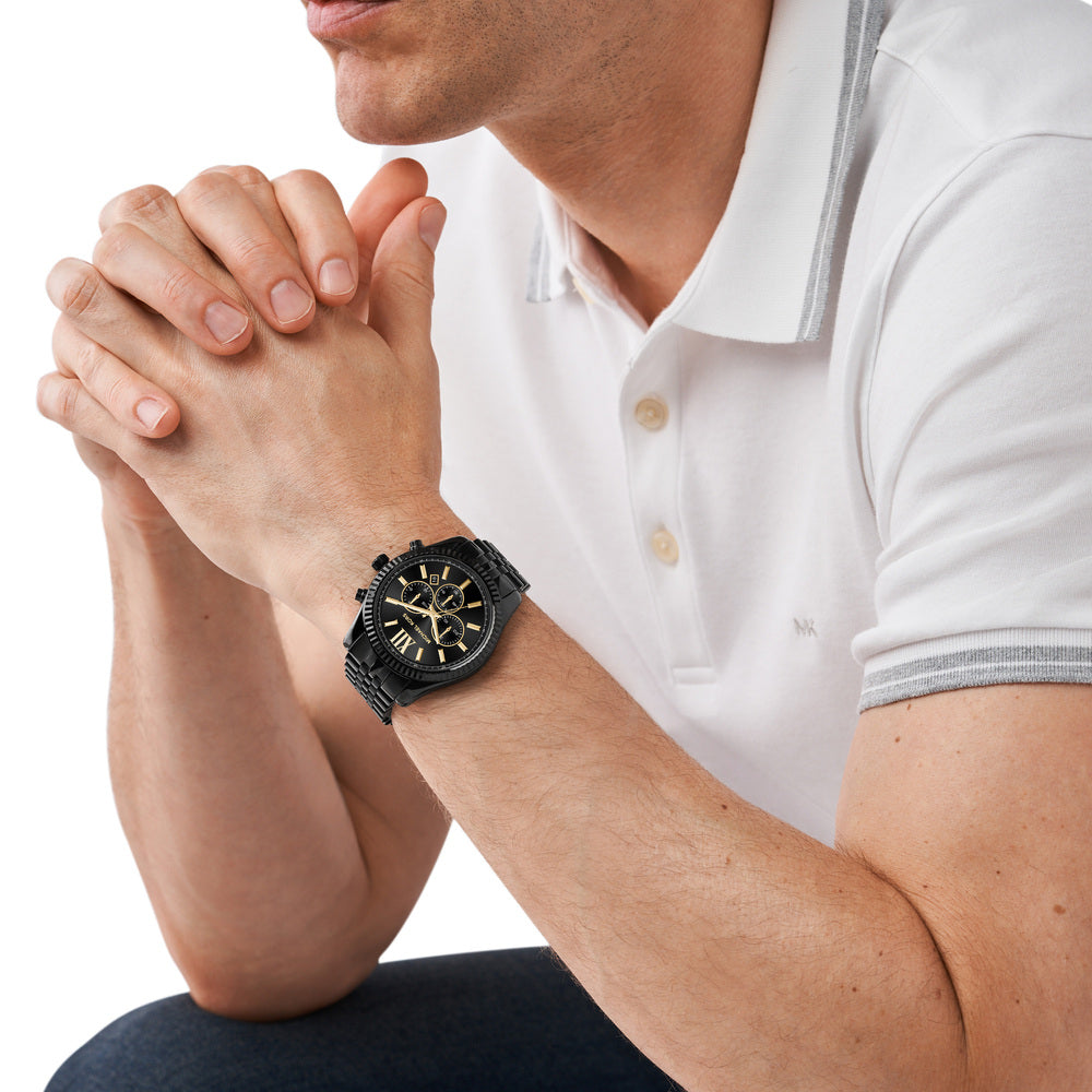 Men's Lexington Black IP Watch