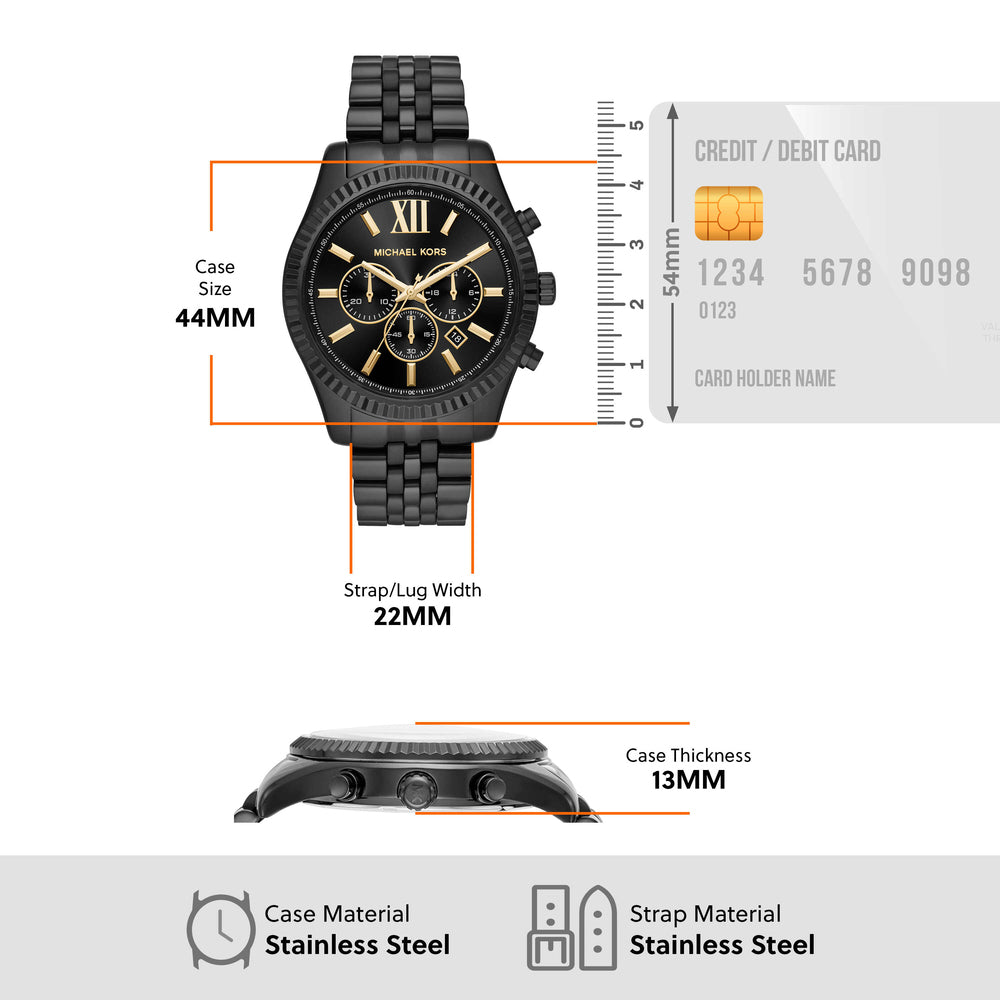 Men's Lexington Black IP Watch