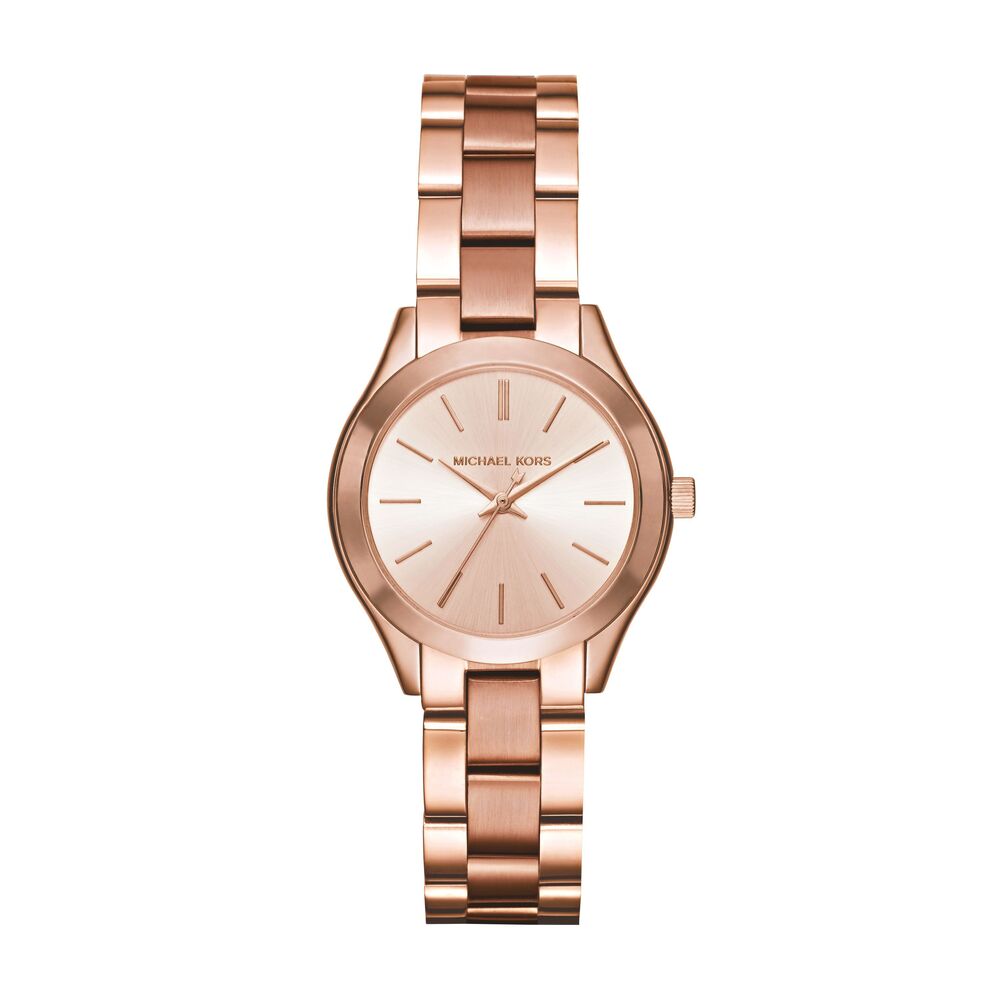 Mini Slim Runway Three-Hand Rose Gold-Tone Stainless Steel Watch