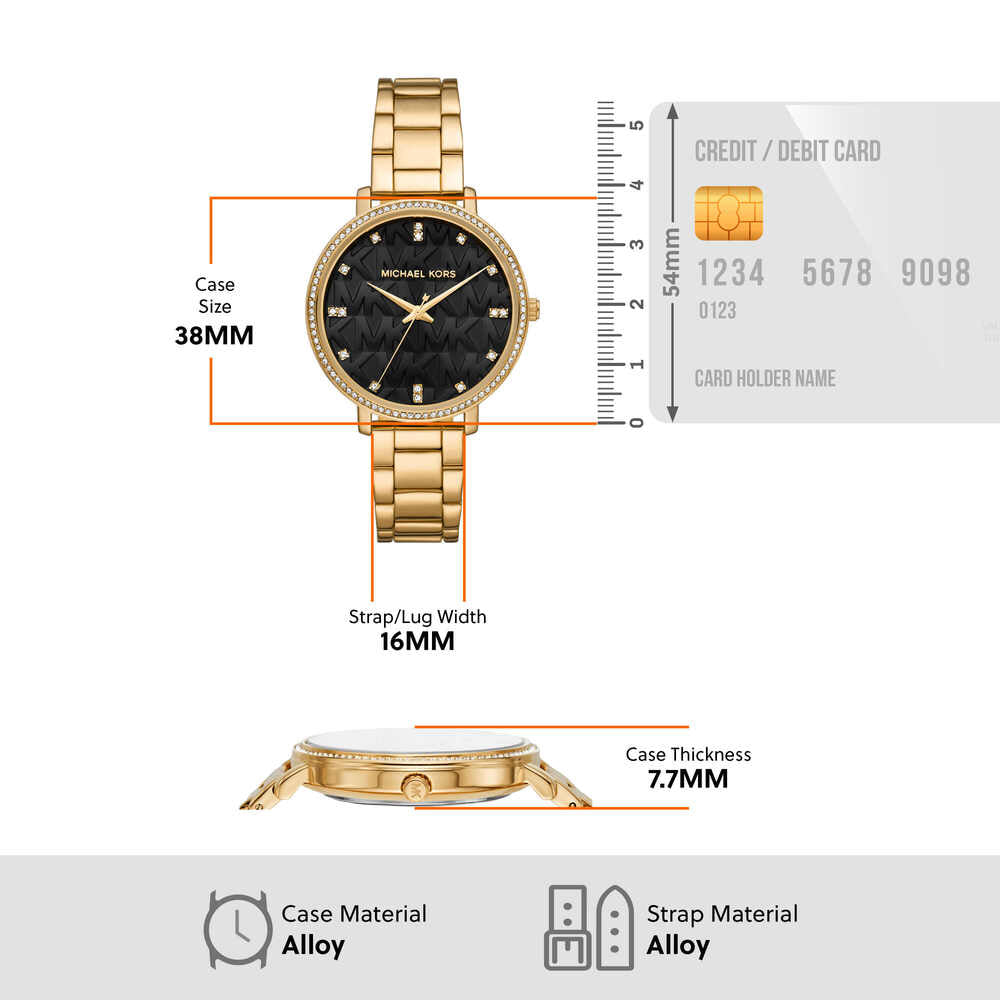Pyper Three-Hand Gold-Tone Alloy Watch
