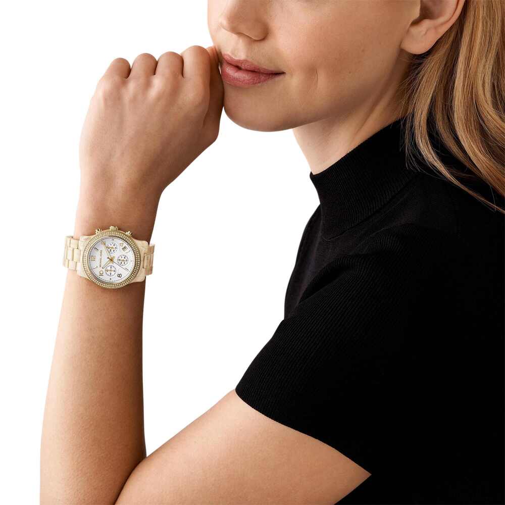 Runway Chronograph Alabaster Acetate Watch