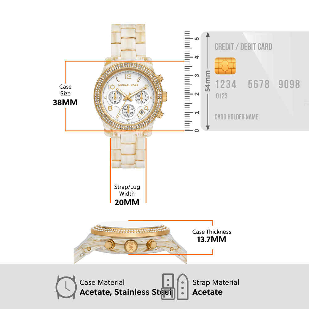 Runway Chronograph Alabaster Acetate Watch