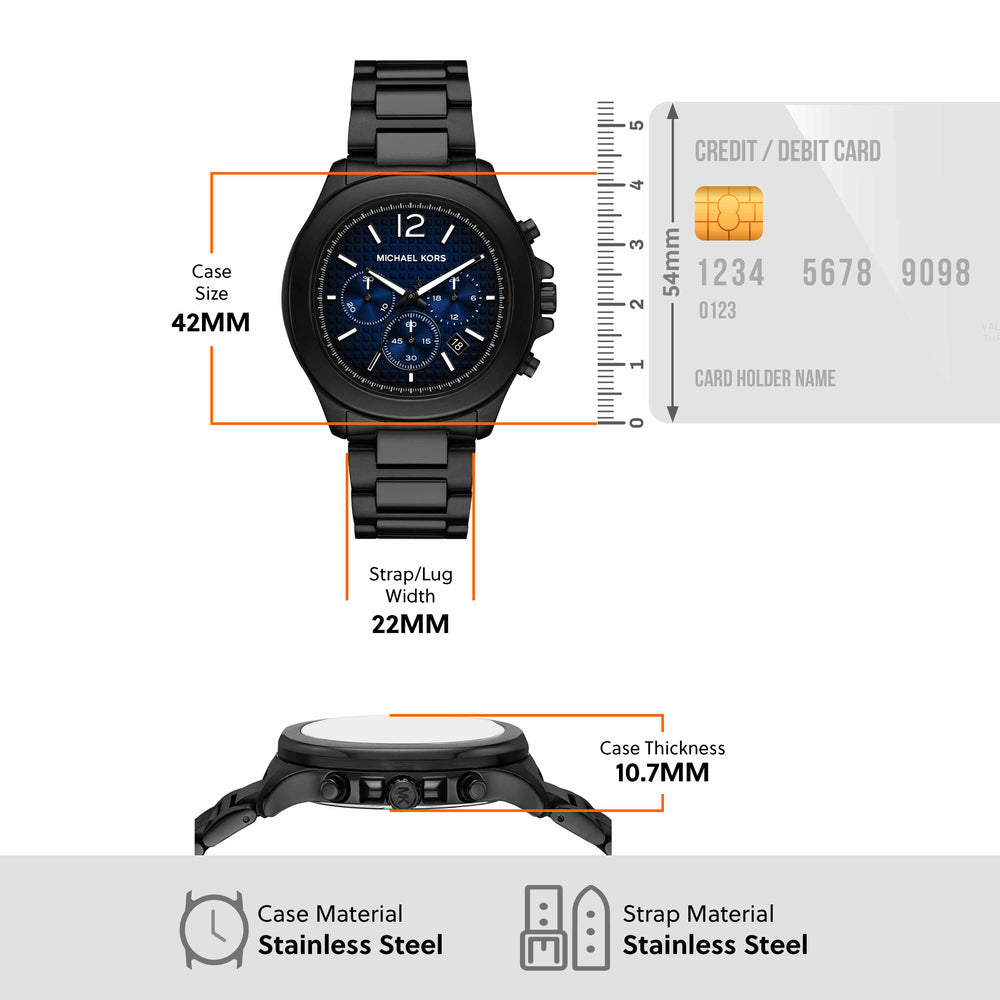 Sage Chronograph Black Stainless Steel Watch