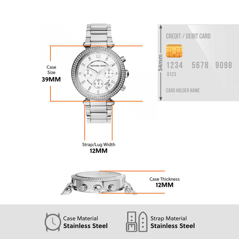 Silver-Tone Glitz Parker Watch